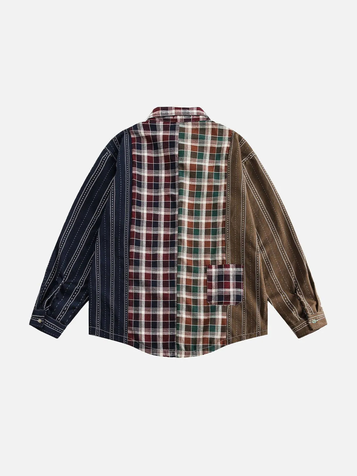 Aelfric Eden Multi Color Patchwork Long Sleeve Shirt