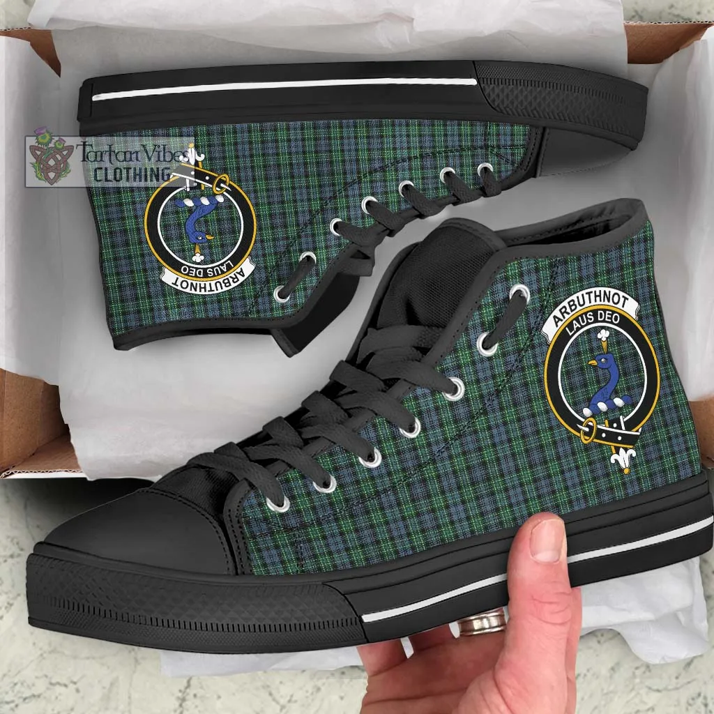 Arbuthnot Tartan High Top Shoes with Family Crest